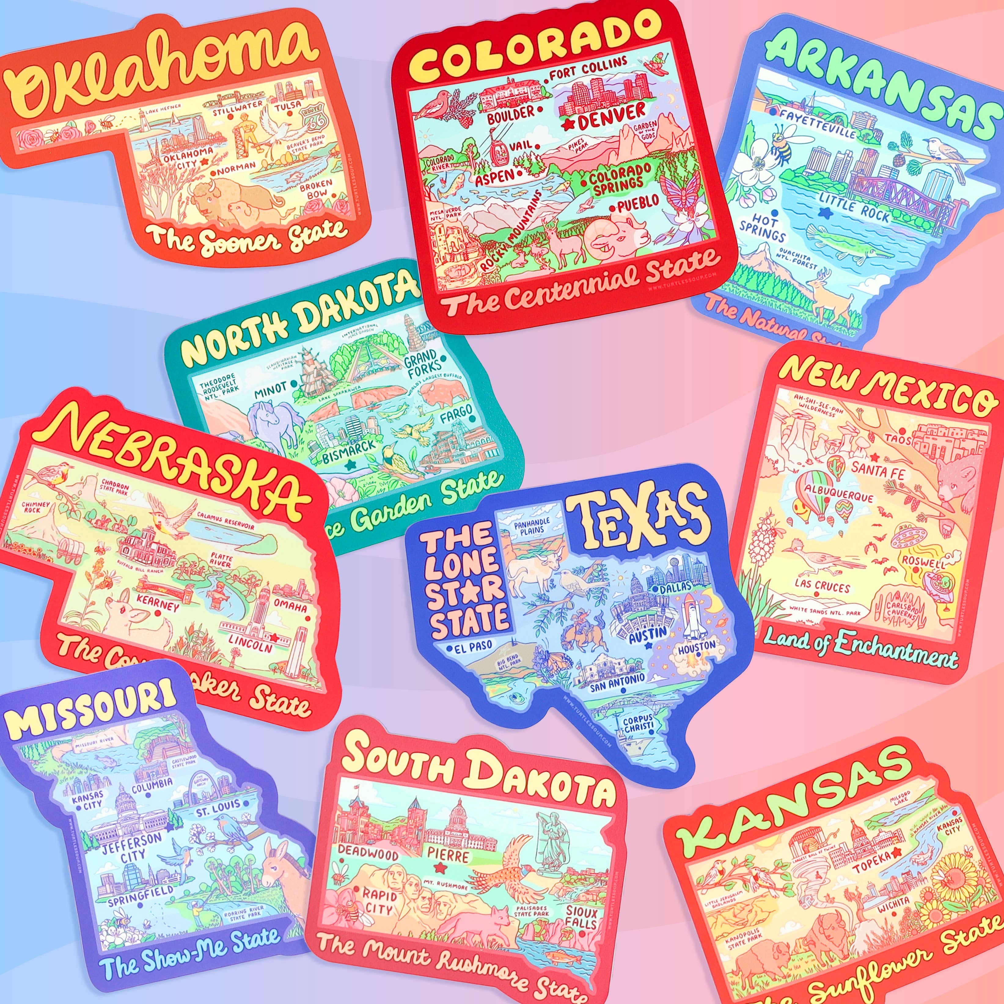 Texas Map Art Lone Star State Vinyl Sticker - Image 2