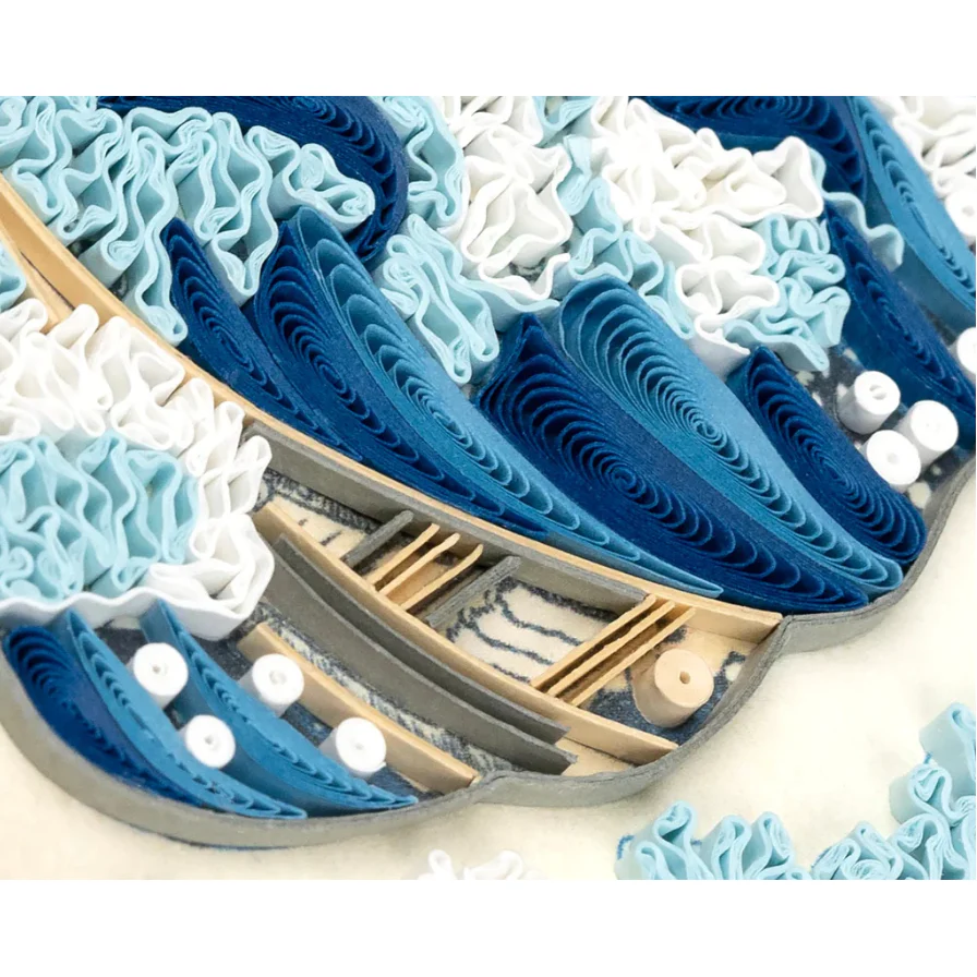 Quilling Card The Great Wave off Kanagawa, Hokusai (AS0003) - Image 3