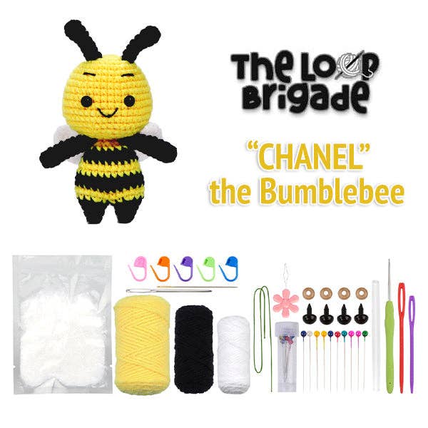 The LOOP Brigade: DIY Mini Crochet Plush Toy Complete Kit For Beginners - Chanel the Bumble Bee - Image 6
