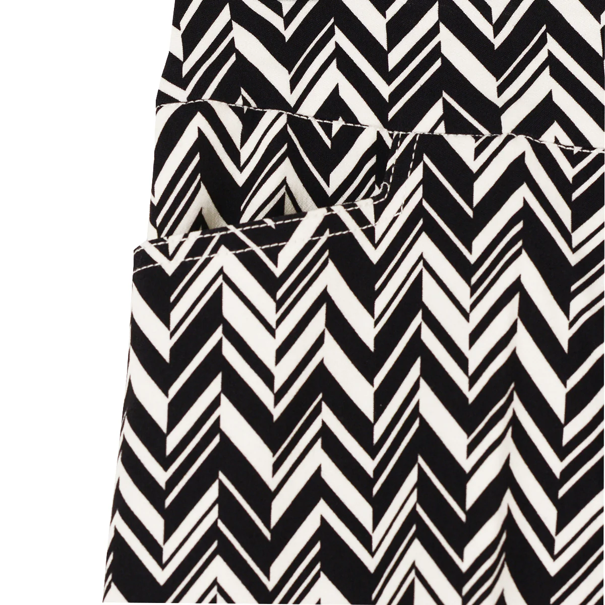 Thin Her Pull-On L Pocket Chevron  Print Pant (Black Ivory ) (N14104PM) - Image 2