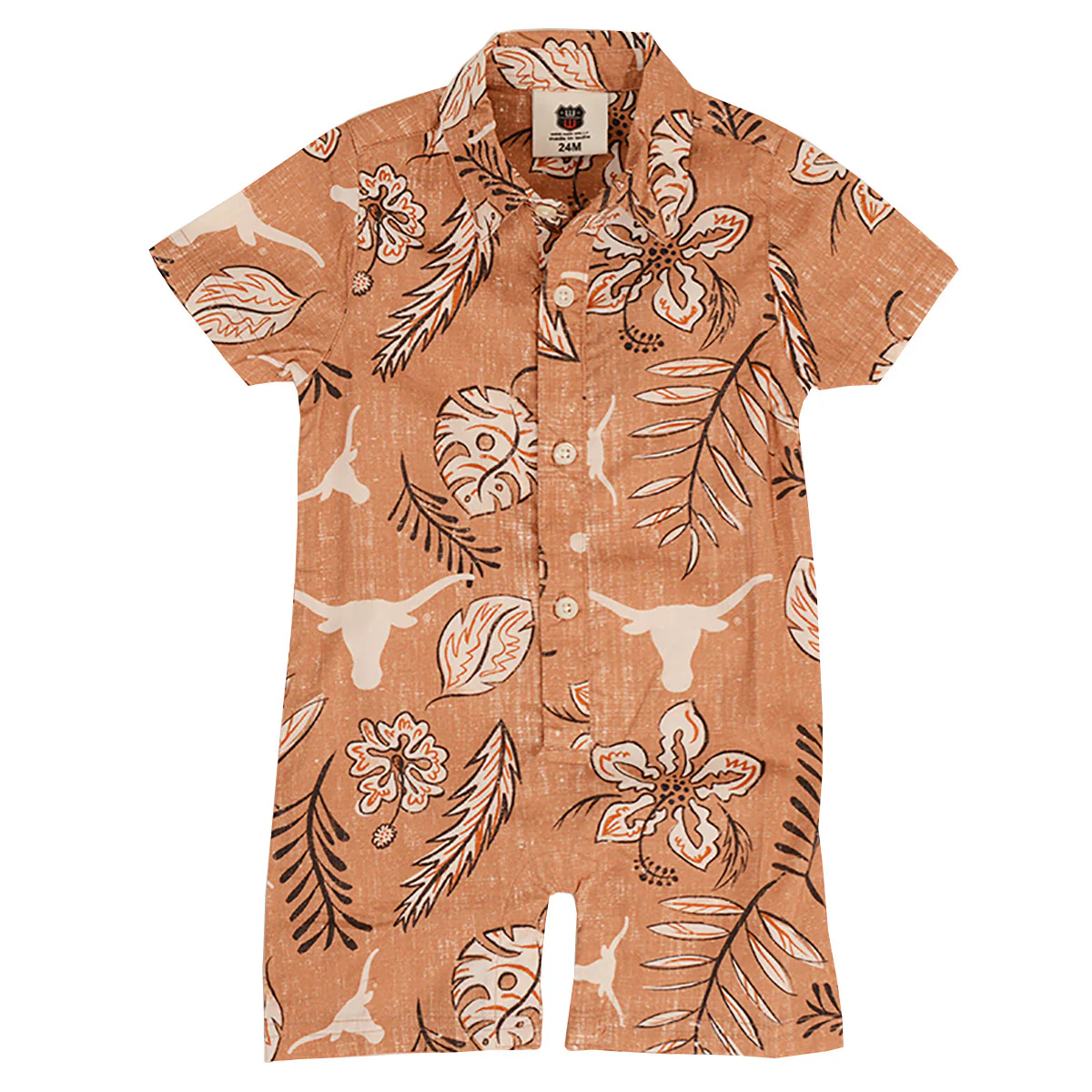 Texas Longhorn Wes & Willy Infant Tropical Romper