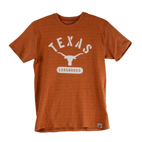 Texas Longhorn Wes & Willy Arch TEXAS Over Logo Youth Size 5 Tri-Blend Tee (710TEX247) - Image 2