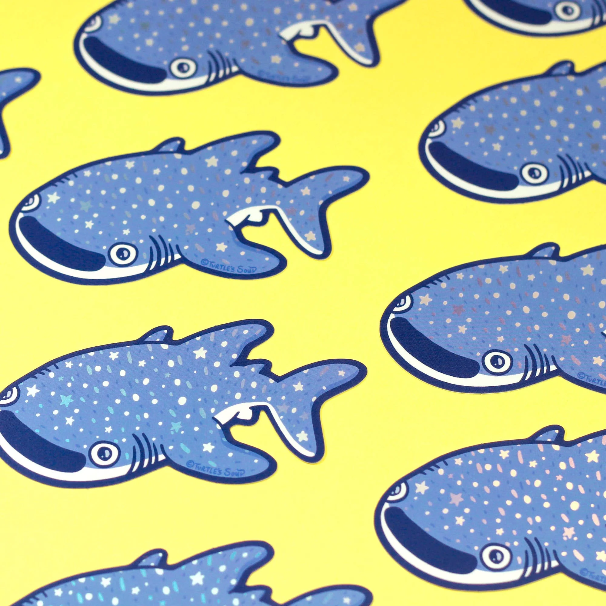 Whale Shark Aquatic Animal Holographic Vinyl Sticker - Image 2