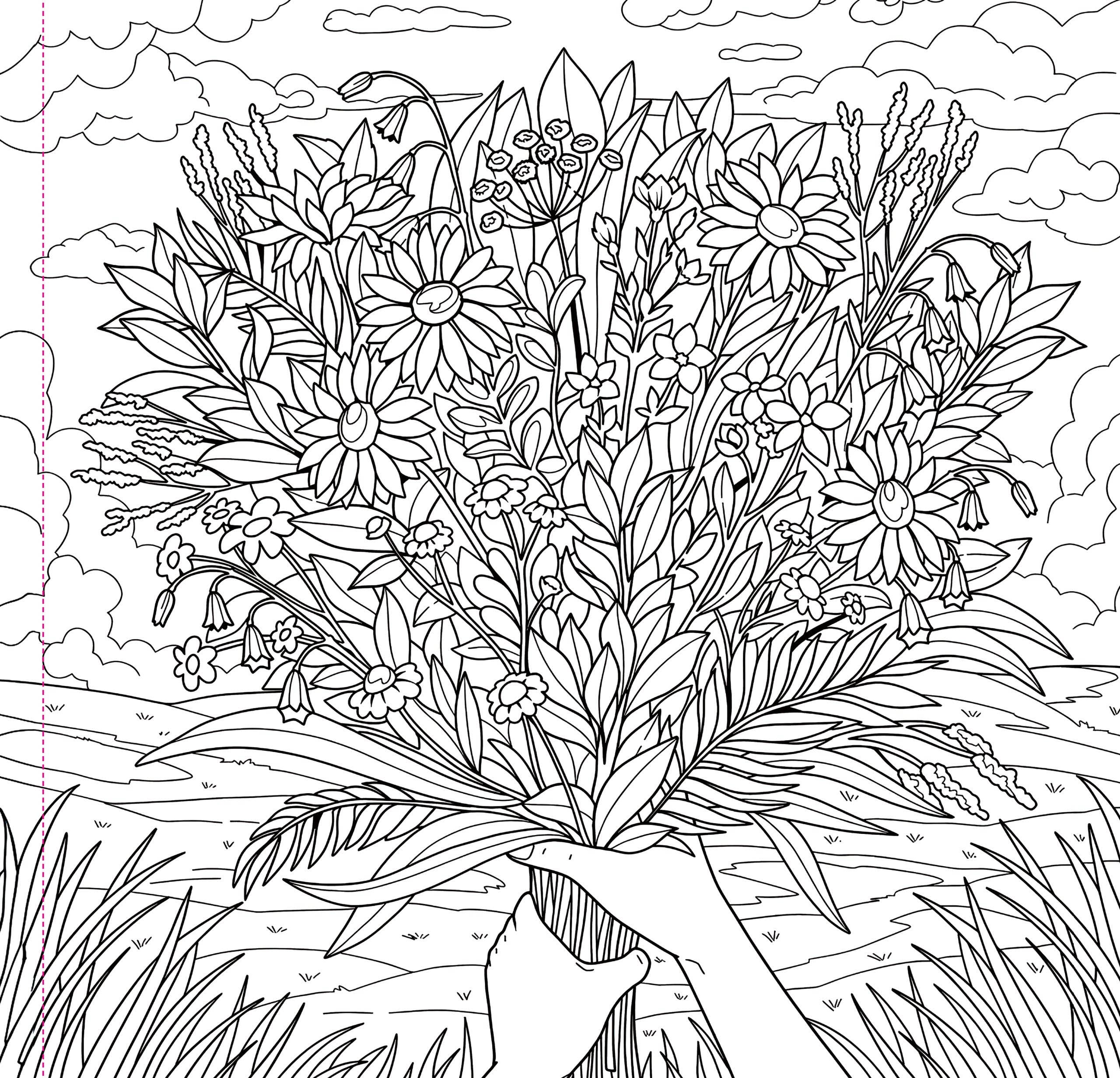 Wildflowers Adult Coloring Book - Image 6