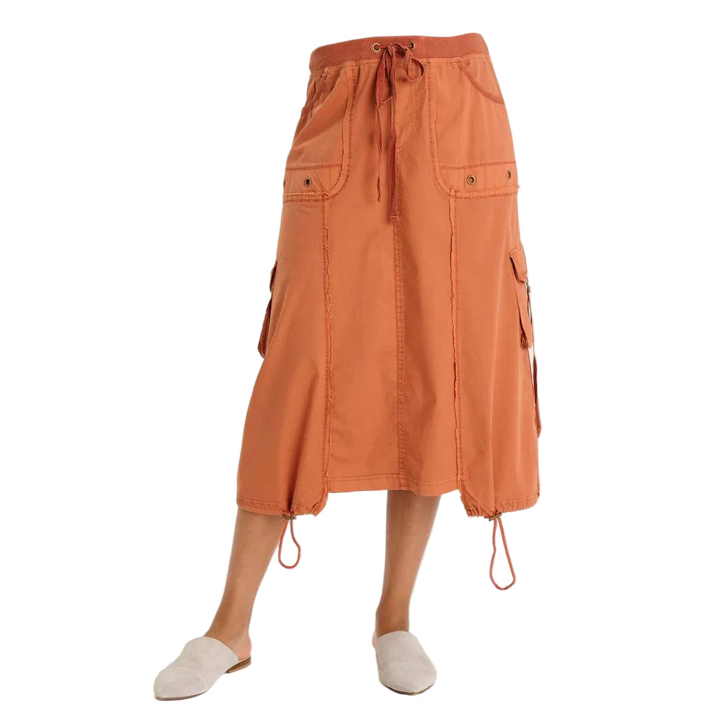 XCVI Castalina Poplin Cinchable Hem Drawstring Waist Skirt (ORLE)