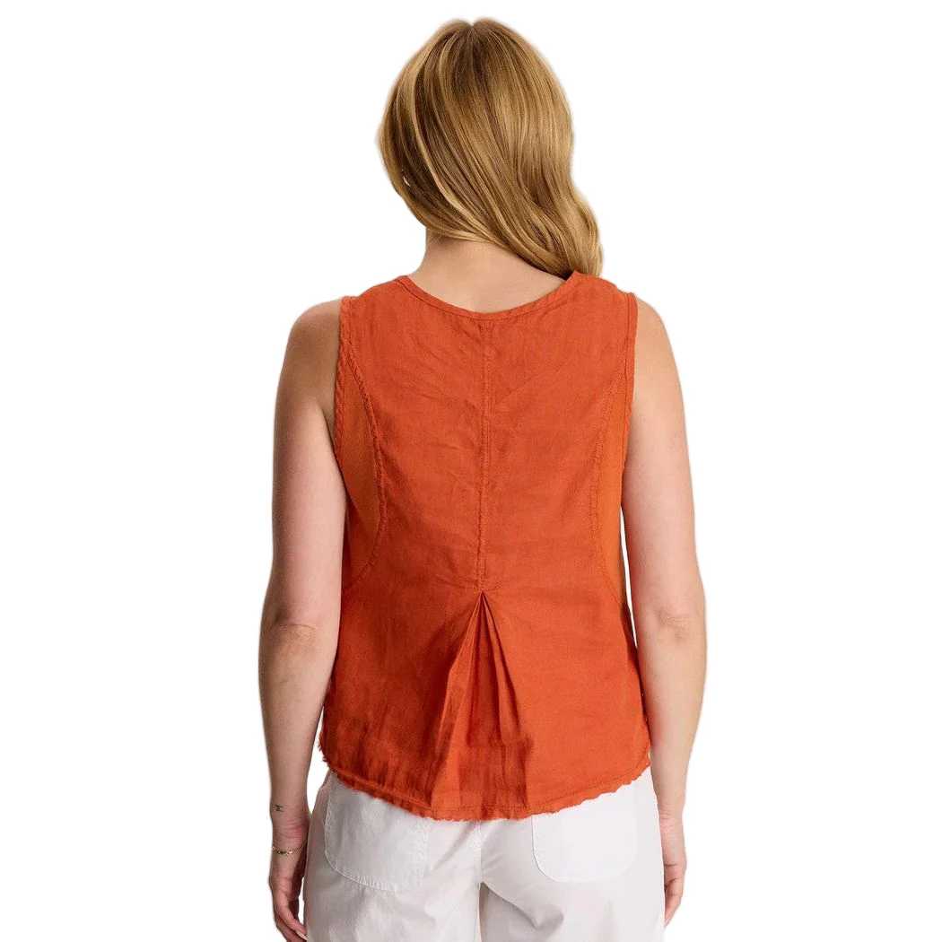 XCVI Estine Linen Raw Edged Hem Tank (ORLE) - Image 2